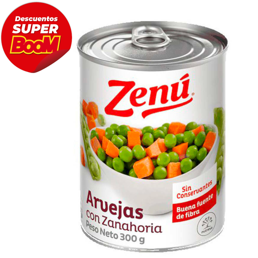 [001186] Arvejas Con Zanahoria Zenú Lata 300Gr