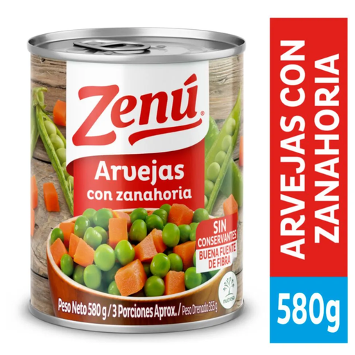 [001193] Arvejas Con Zanahoria Zenú Lata 580Gr