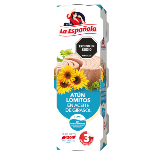 [052464] Atún Lomitos En Aceite De Girasol La Española 80Gr 3 Unidades