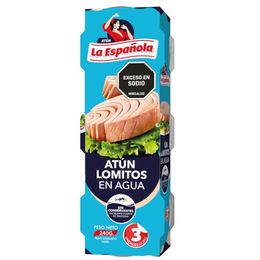 [052465] Atún Lomitos En Agua La Española 80Gr 3 Unidades