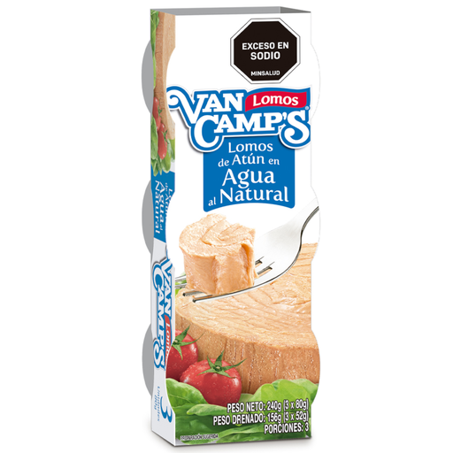 [001497] Atún Van Camps Agua 80Gr 3 Unidades