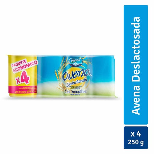 [009311] Avena Deslactosada Alpina Vaso 4 Unidades 1000Gr