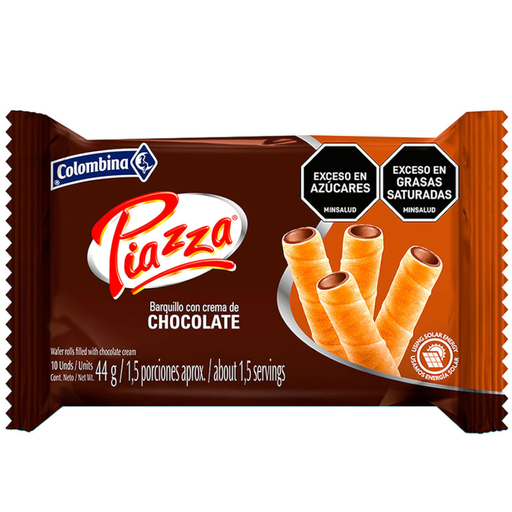 [001365] Barquillos Piazza Chocolate 10 Unidades 44Gr