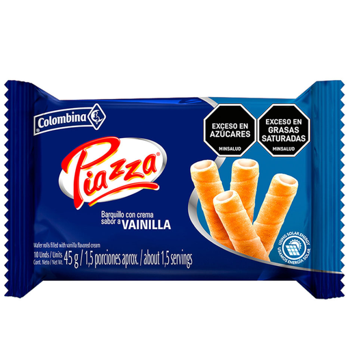 [001366] Barquillos Piazza Vainilla 10Unidades 45Gr