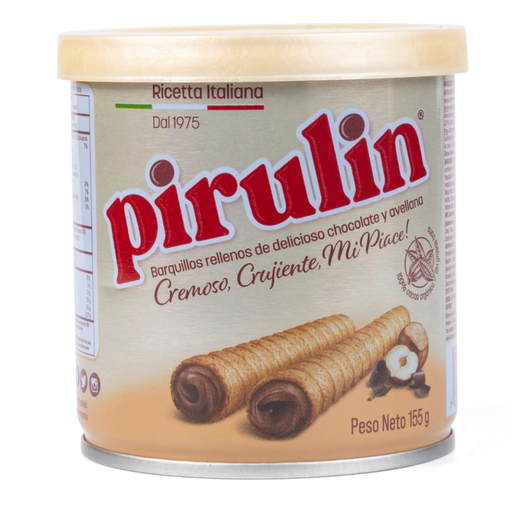 [052177] Barquillos Pirulin Chocolate Avellana Tarro 155Gr