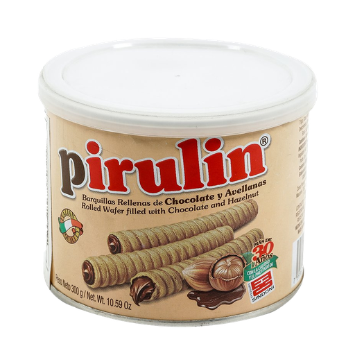 [052176] Barquillos Pirulin Chocolate Avellana Tarro 300Gr