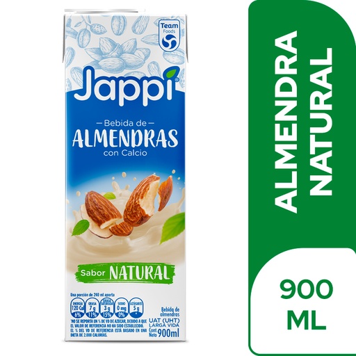 [048967] Bebida Almendra Jappi Natural Tetrapak 900Ml