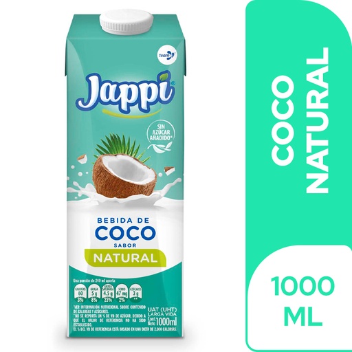 [051444] Bebida De Coco Jappi Natural Tetrapak 1000Ml