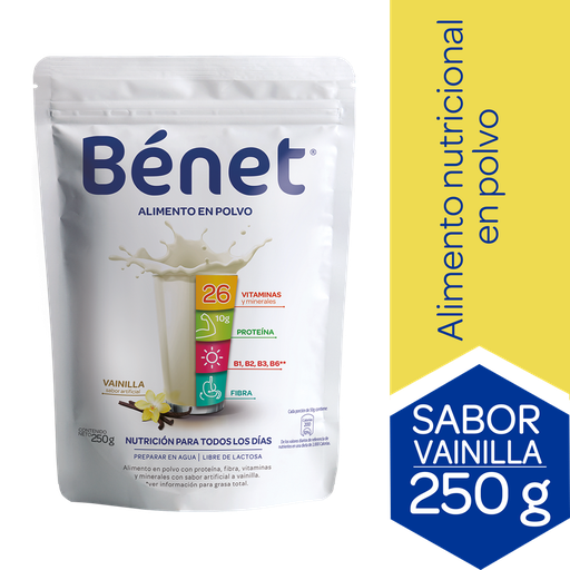 [050762] Bebida Polvo Benet Vainilla Doypak 250Gr
