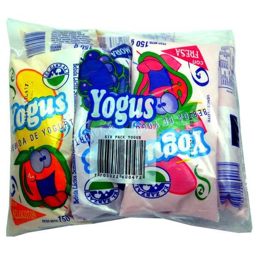 [006630] Bebida Yogurt Yogus Surtido Bolsa 6 Unidades 900Gr