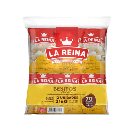 [007801] Besos La Reina Paquetes 12 Unidades 180Gr
