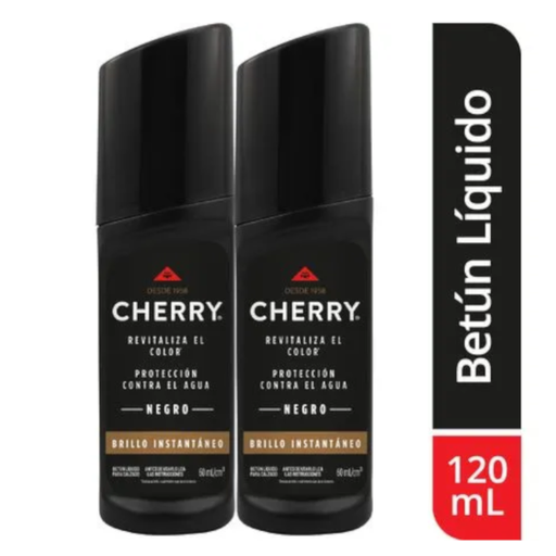[013428] Betún Líquido Cherry Negro 60Ml 2 Unidades Precio Especial