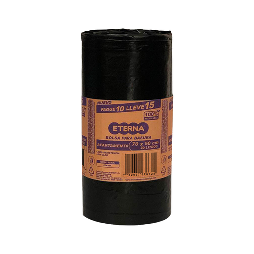 [052534] Bolsa Basura Negra Eterna Apartamento 70x50Cm Pague 10 LLeve 15