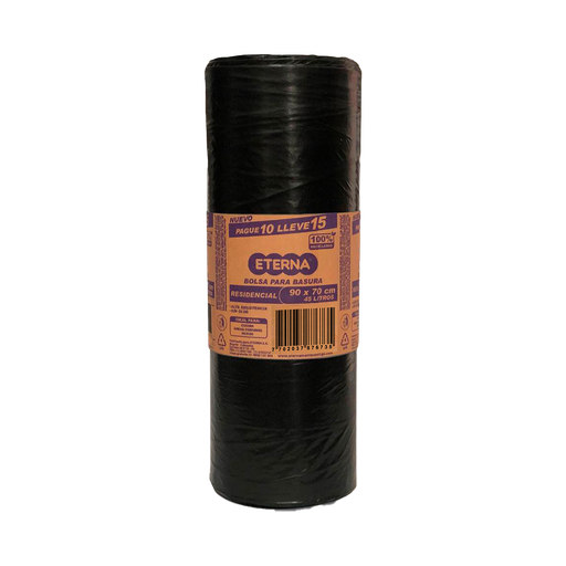 [052535] Bolsa Basura Negra Eterna Residencial 90X70Cm Pague 10 LLeve 15