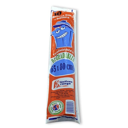 [000909] Bolsa Basura Negra Plásticos Arango Biodegradable  65X80 Rollo 10 Unidades