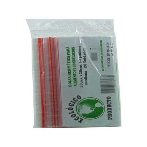 [009207] Bolsa Hermética Santa Lucia Transparente 20X25Cm 20 Unidades