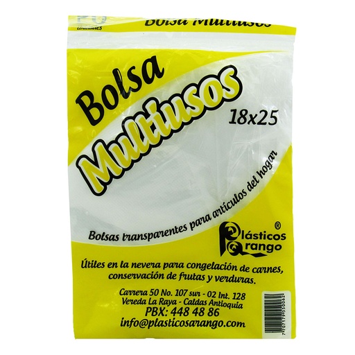 [000928] Bolsa Multiusos Plásticos Arango Transparente 18X25 50 Unidades