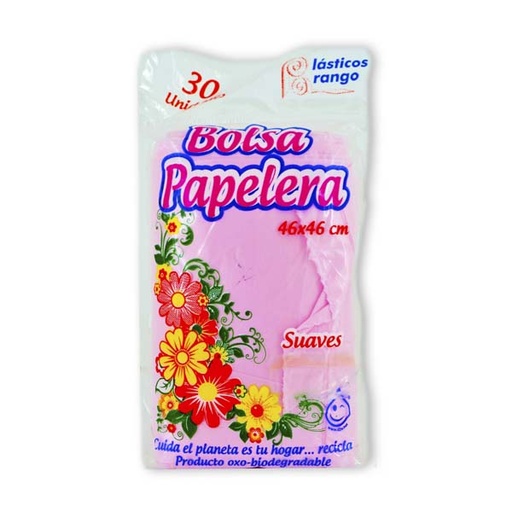 [012321] Bolsa Papelera Colores Negra o Rosada Plásticos Arango  46X46Cm 30 Unidades