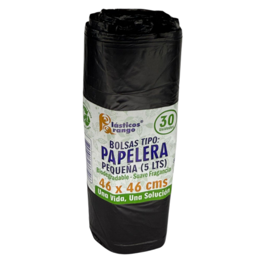 [012321] Bolsa Papelera Pequeña Negra Plásticos Arango Suave Fragancia 46x46 Cms 30 Unidades