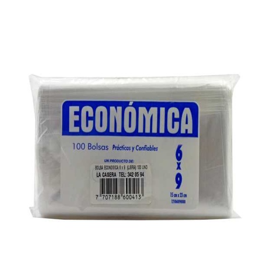 [003933] Bolsa Sigmaplas Económica Transparente 6X9 100 Unidades
