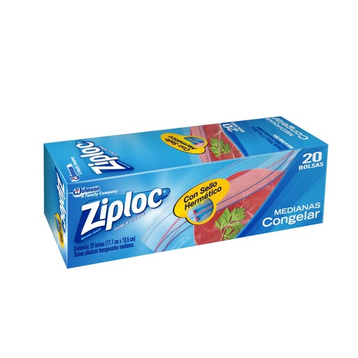 [001669] Bolsa Ziploc Transparente Hermética Mediana 20 Unidades