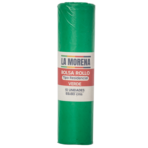 [046551] Bolsas Basura Verde La Morena Eco 65X80 10 Unidades