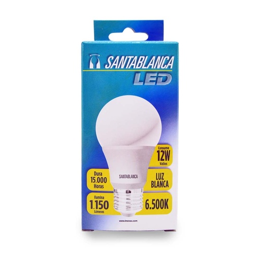 [050218] Bombillo Ahorrador Santa Blanca Led Luz Fria 12W