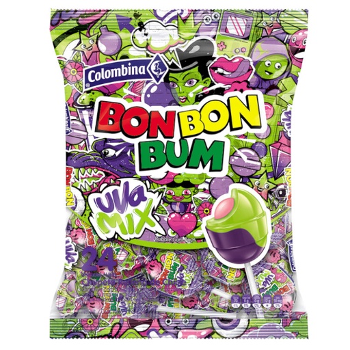 [053226] Bon Bon Bum Uva Mix 432Gr 24 Unidades