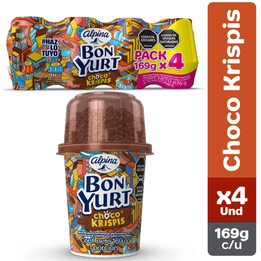 [017039] Bonyurt Alpina Chocokrispis 4 Unidades 676Gr
