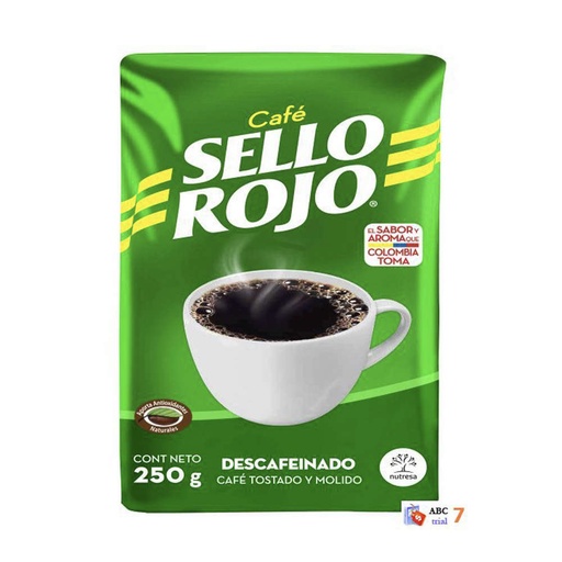 [002532] Cafe Sello Rojo Descafeinado Bolsa 250Gr