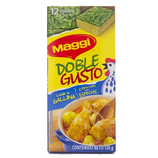 [010320] Caldo Gallina Maggi Doble Gusto 120Gr 12 Unidades