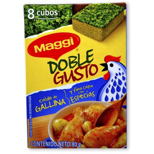 [010319] Caldo Gallina Maggi Doble Gusto 80Gr 8 Unidades