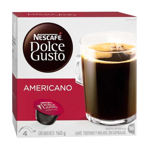 [042037] Capsulas Dolce Gusto Cafe Americano 16 Unidades 160Gr