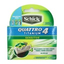 Cartuchos Schick Quattro 4 Titanium Sensitive Repuesto 2 Unidades