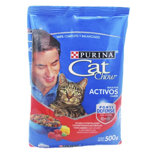 [019110] Cat Chow Adulto Activos Carne Fortidefense 500Gr