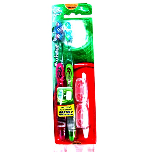 [017445] Cepillo Dental Colgate Twister Suave 2 Unidades Gratis Portacepillo