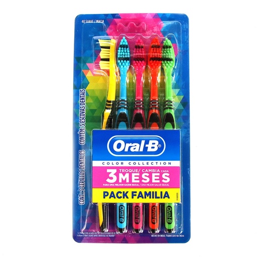 [053056] Cepillo Dental Oral-B Color Collection Suave 5 Unidades