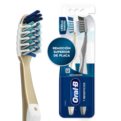 [045159] Cepillo Dental Oral-B Advanced 7 Beneficios 2 Unidades