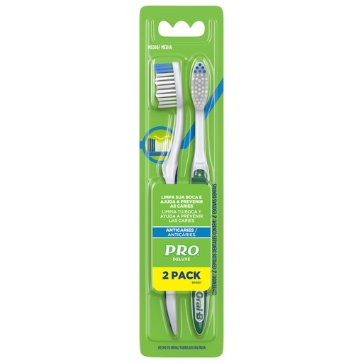 [051494] Cepillo Dental Pro Deluxe Medio 2 Unidades