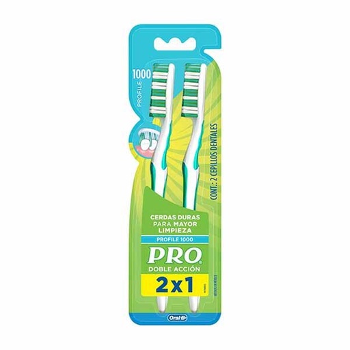 [003723] Cepillo Dental Pro Doble Acción 1000 Duro Pague 1 Lleve 2