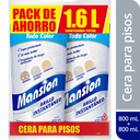 Cera Mansión Brillo Instantáneo Bolsa 800Ml 2 Unidades