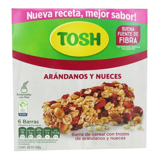 [051480] Cereal Barra Tosh Arándanos Nueces 23Gr 6 Unidades