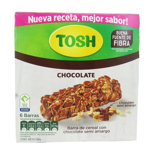 [051481] Cereal Barra Tosh Chocolate 23Gr 6 Unidades