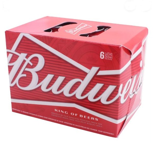 [047889] Cerveza Budweiser Lata 269Ml 6 Unidades