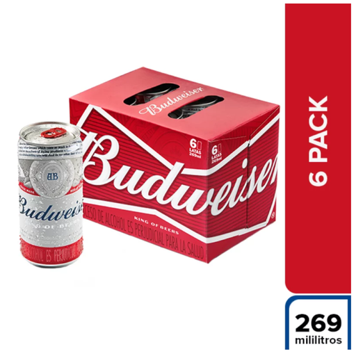 [047889] Cerveza Budweiser Lata 269Ml 6 Unidades
