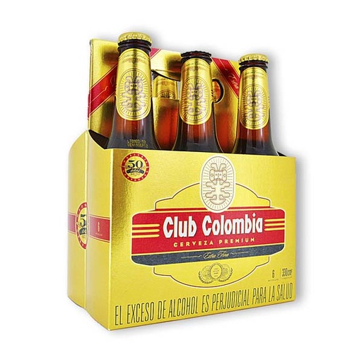 [011102] Cerveza Club Colombia Dorada Botella 6 Unidades 1980Cc