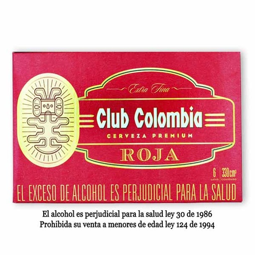 [012558] Cerveza Club Colombia Roja Lata 330Cc 6 Unidades