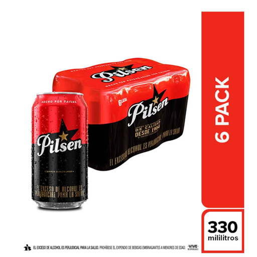 [011112] Cerveza Pilsen Lata 6 Unidades 1980Cc