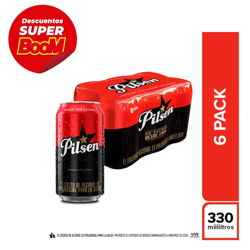 [011112] Cerveza Pilsen Lata 6 Unidades 1980Cc