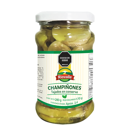 [019828] Champiñones Cortados Riovalle 280Gr
